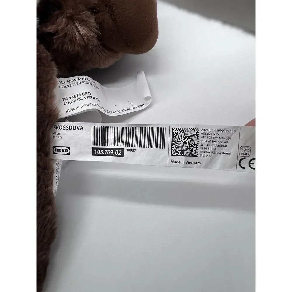 IKEA SKOGSDUVA Otter Plush Stuffed Animal Brown & Cream Soft Toy 17 3/4”